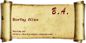 Borhy Alex névjegykártya