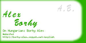 alex borhy business card